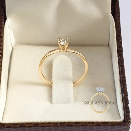 Solitário com Diamante Natural de 19 Pontos - 1,5 gramas