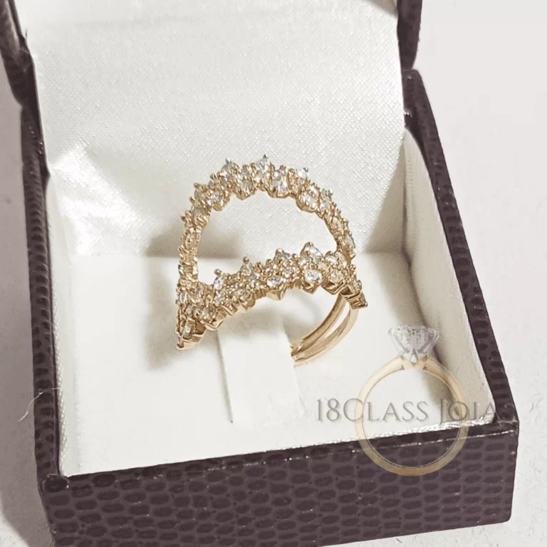 Anel Istambul em Ouro 18K - Alta Joalheria - Design Moderno com 73 Diamantes (1,86 Quilates) - 4,6 gramas