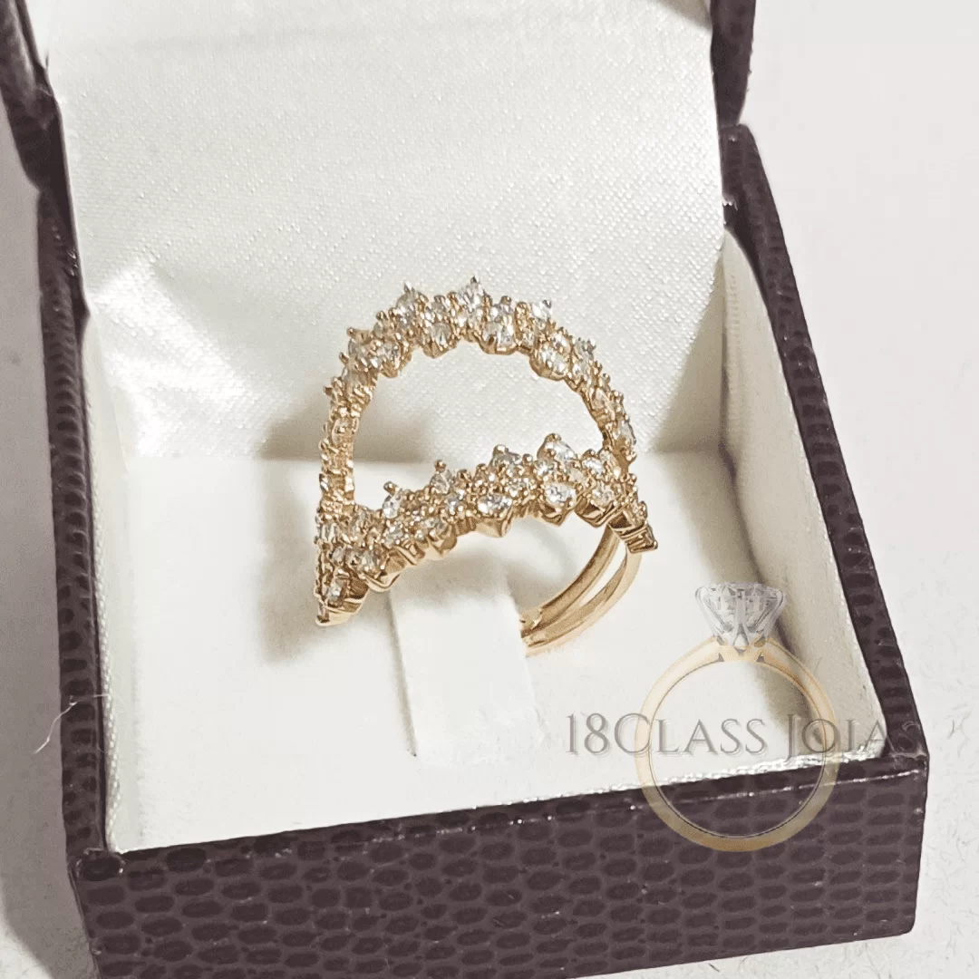 Anel Istambul em Ouro 18K - Alta Joalheria - Design Moderno com 73 Diamantes (1,86 Quilates) - 4,6 gramas