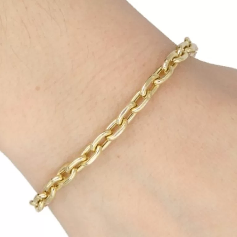 Pulseira Cartier Cadeado  em Ouro 18k - Bitola Redondo Maciço com Fecho Mosquetão - 12 Gramas