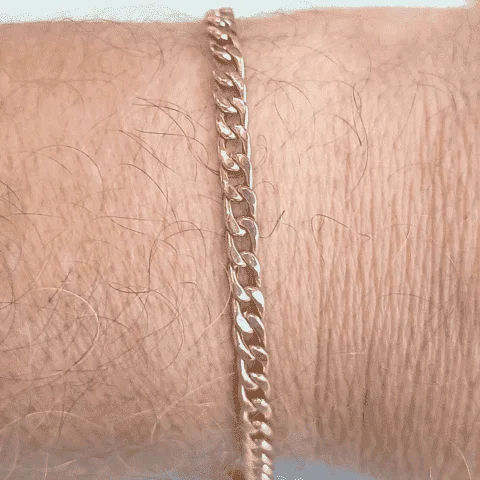 Pulseira Grumet Unissex em Ouro maciço 18k - Fecho Gaveta - 18cm - 4,47 gramas