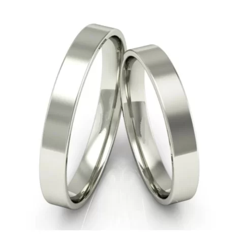 Par Alianças em Ouro Branco 18k - 3mm -5 gramas