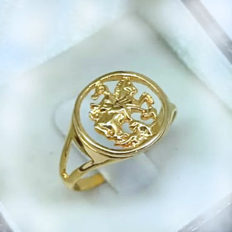 Anel Unissex São George em Ouro 18k Vazado - 3,4 gramas
