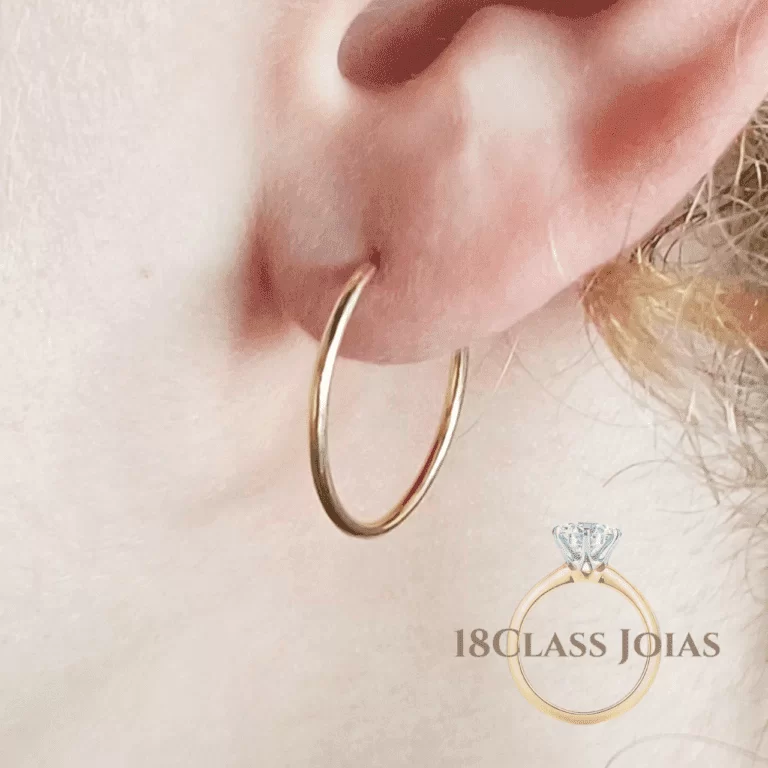 Brinco Argola 1 Unidade  em Ouro 18k - 2 cm - 0,56 gr