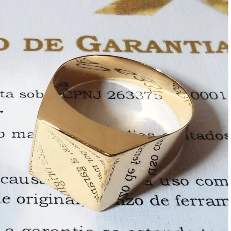 Anel Masculino Chapa Sem  Forro  em Ouro 18k - 7 Gramas