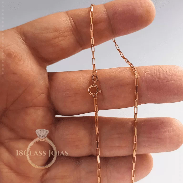 Corrente Cartier Quadrado Maciça  em Ouro 18k -40 Cm - 3,1 Gramas