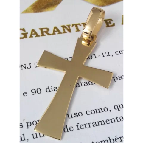 Pingente Cruz Romana grande em ouro 18k - 5 gramas