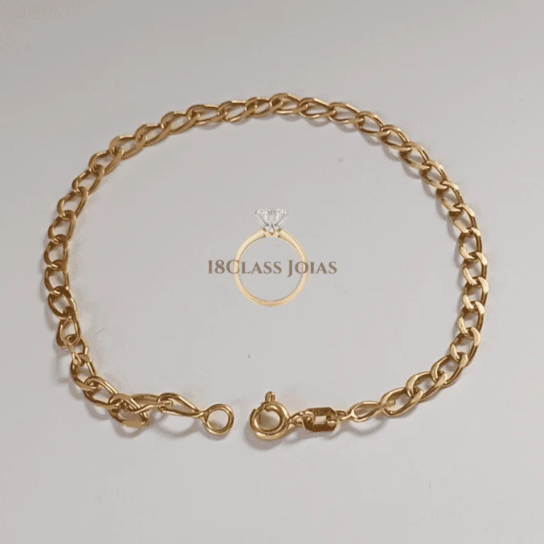 Pulseira Masculina Elo Grumet Ouro 18k - 19cm - 3,4 Gramas