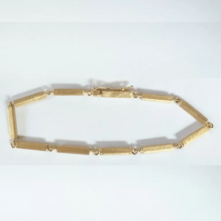 Pulseira em Ouro Maciço 18k - Design exclusivo Barrinhas acabamento Diamantado - 20 gramas